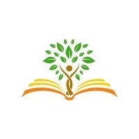 logotipo del árbol del libro vector