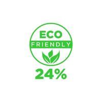 Eco friendly green leaf label sticker. vector
