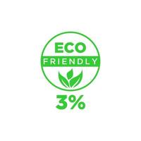 Eco friendly green leaf label sticker. vector