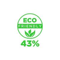 Eco friendly green leaf label sticker. vector