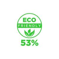 Eco friendly green leaf label sticker. vector