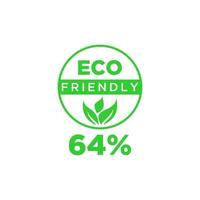 Eco friendly green leaf label sticker. vector