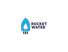 logotipo de cohete con ilustración de gota de agua vector