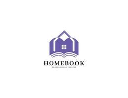 Educational book logo with home design illustration vector