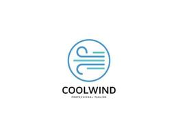 Cool wind logo design illustration vector
