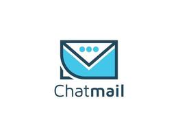 Chat logo with envelope symbol illustration vector