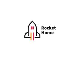 Rocket logo with house design illustration vector