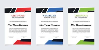 certificate template with A4 portrait and landscape size for diploma certificate vector