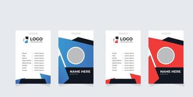 Simple Abstract Geometric Id Card Design, Professional Identity Card Template Vector