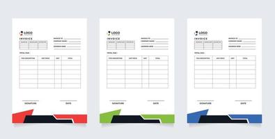 Minimal Corporate Business Invoice design template vector illustration bill form price invoice. Creative invoice template vector