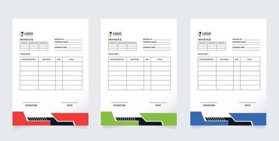 Minimal Corporate Business Invoice design template vector illustration bill form price invoice. Creative invoice template vector