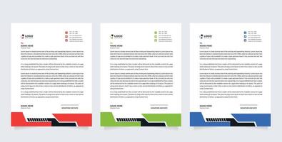 corporate modern letterhead design template with yellow, blue, green and red color. creative modern letter head design template vector