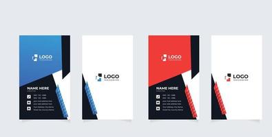 Vertical business card print template. Personal business card Clean flat design vector