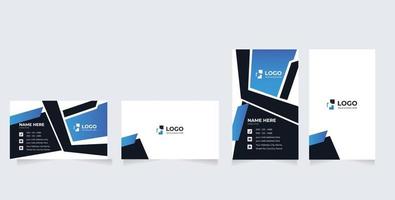 Double-sided creative business card design template. Horizontal and vertical layout. Portrait and landscape orientation vector