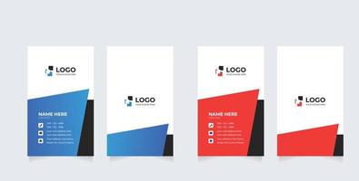 Modern Creative and Clean Two Sided Business Card Template. Flat Style Vector Illustration. Vertical Visiting or Business Card Template