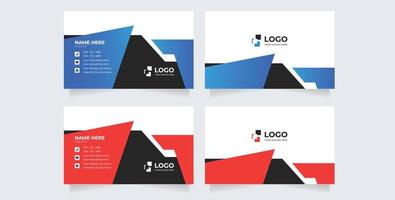 Abstract horizontal business card template. Combination Gold and dark blue colors on identity card vector