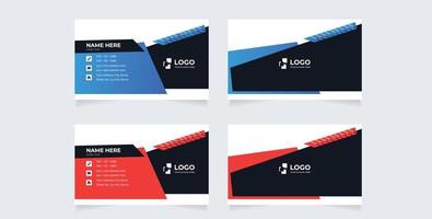 Modern Horizontal business card template design. Business card with photo vector