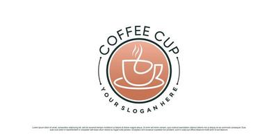 Coffee logo design template with cup icon and creative element concept vector
