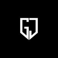 GJ letter logo design with black background in illustrator. Vector logo, calligraphy designs for logo, Poster, Invitation, etc.