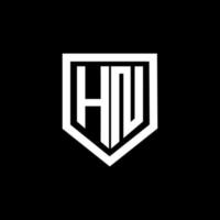 HN letter logo design with black background in illustrator. Vector logo, calligraphy designs for logo, Poster, Invitation, etc.