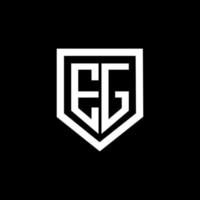 EG letter logo design with black background in illustrator. Vector logo, calligraphy designs for logo, Poster, Invitation, etc.