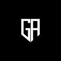 GA letter logo design with black background in illustrator. Vector logo, calligraphy designs for logo, Poster, Invitation, etc.