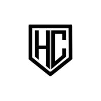 diseño de logotipo de letra hc con fondo blanco en illustrator. logotipo vectorial, diseños de caligrafía para logotipo, afiche, invitación, etc. vector