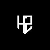 diseño de logotipo de letra hz con fondo negro en illustrator. logotipo vectorial, diseños de caligrafía para logotipo, afiche, invitación, etc. vector