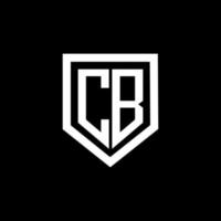 diseño de logotipo de letra cb con fondo negro en illustrator. logotipo vectorial, diseños de caligrafía para logotipo, afiche, invitación, etc. vector