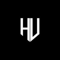 HU letter logo design with black background in illustrator. Vector logo, calligraphy designs for logo, Poster, Invitation, etc.