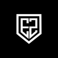 EZ letter logo design with black background in illustrator. Vector logo, calligraphy designs for logo, Poster, Invitation, etc.