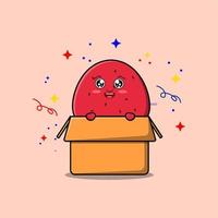 Cute cartoon watermelon character out from box vector