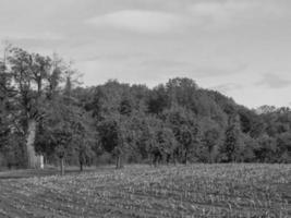 hiking at river in westphalia photo