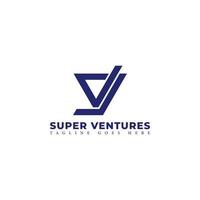 Abstract initial letter SV or VS logo in blue color isolated in white background applied for venture company logo also suitable for the brands or companies have initial name VS or SV. vector