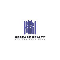 Abstract initial letter HR or RH logo in violet color isolated in white background applied for property realty company logo also suitable for the brands or companies have initial name RH or HR. vector