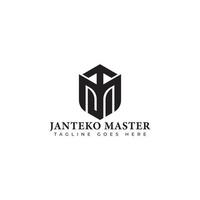 letra inicial abstracta jm o logotipo mj en color negro aislado en fondo blanco aplicado para el logotipo deportivo de marca personal también adecuado para las marcas o empresas que tienen el nombre inicial mj o jm. vector
