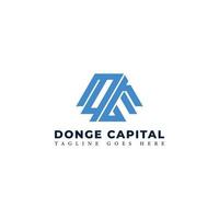 logotipo de letra inicial abstracta dc o cd en color azul aislado en fondo blanco solicitado para el logotipo de la empresa de capital de riesgo también adecuado para las marcas o empresas que tienen el nombre inicial cd o dc. vector