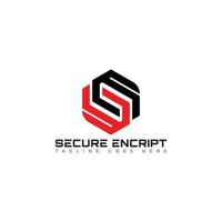 Abstract initial letter SE or ES logo in black-red color isolated in white background applied for security systems company logo also suitable for the brands or companies have initial name ES or SE. vector