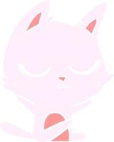 gato de dibujos animados de estilo de color plano tranquilo vector