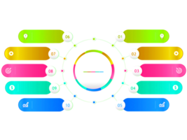 objet de cercle coloré de dix étapes pour le modèle d'infographie. png