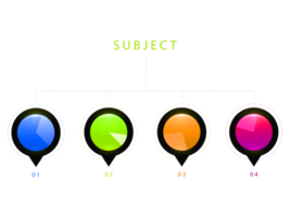 objeto de círculo colorido de quatro etapas para modelo infográfico. png