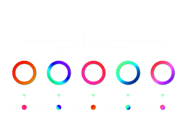 objeto de círculo colorido de cinco pasos para plantilla infográfica png