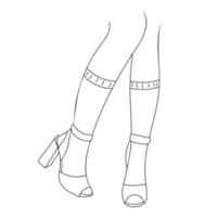 Sandals and socks outline illustration vector