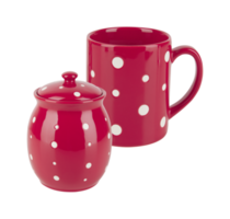 verre rouge à pois blancs découpé fond transparent png