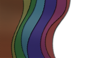 una imagen de representación 3d de una placa de malla metálica de colores sobre fondo blanco. png