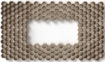 Imagen de representación 3D de forma sólida hexagonal sobre fondo blanco. png