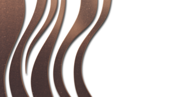 A 3d rendering image of many curved bronze concrete wall. png