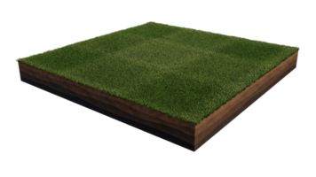 3d rendering image of grass field island on transparent background png