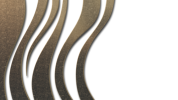 A 3d rendering image of many curved golden concrete wall. png