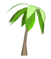 3Ds low polygon coconut and palm tree png